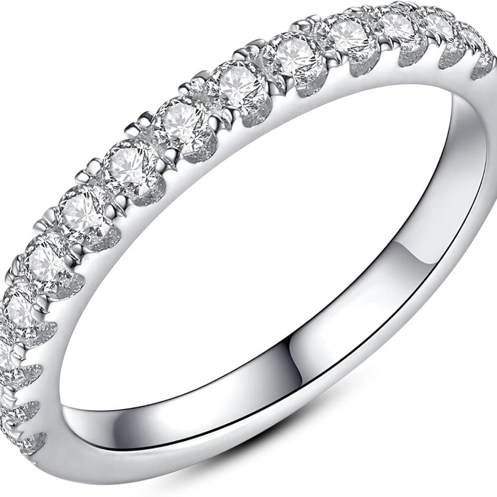 Stunning Moissanite Eternity Ring: Stackable 925 … - image 1